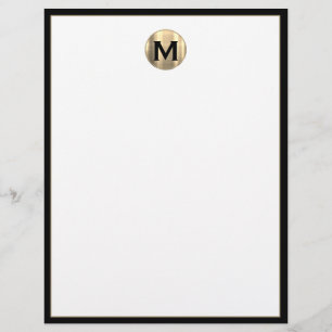 Personlig Luxury Monogram Initial Letterhead Brevhuvud