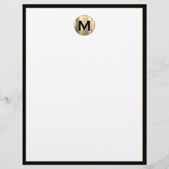 Personlig Luxury Monogram Initial Letterhead Brevhuvud (Framsida)