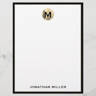 Personlig Luxury Monogram Letterhead med Namn Brevhuvud