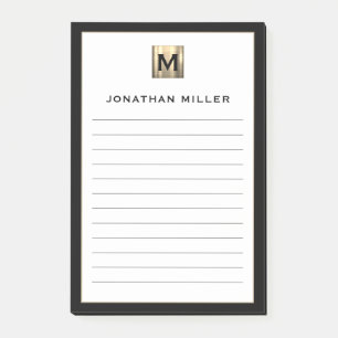 Personlig Luxury Monogram Lining Post-it Block
