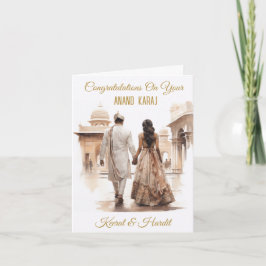 Personlig Luxury Sikh Bröllop Card Tack Kort