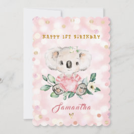 Personlig Lycklig 1:a födelsedagskortet för flicko Tack Kort