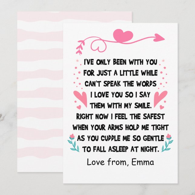 Personlig Lycklig 1:a Mors dag, anpassade namn Julkort (Fram/baksida)