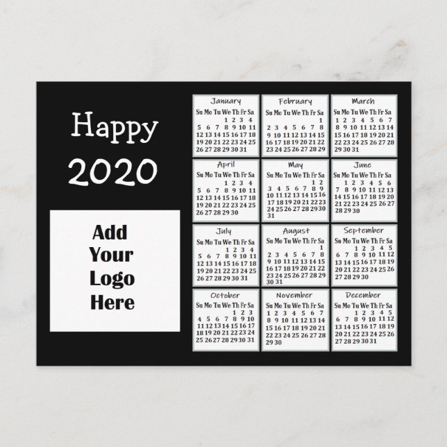 Personlig Lycklig 2020 - nyårPersonlig Vykort (Framsida)