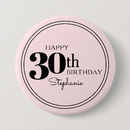 Personlig Lycklig 30års födelsedag med Namn Knapp