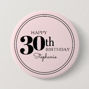 Personlig Lycklig 30års födelsedag med Namn Knapp