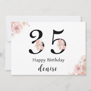 Personlig Lycklig 35e Birthday Kort