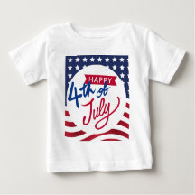 Personlig Lycklig 4 juli Baby T-Shirt