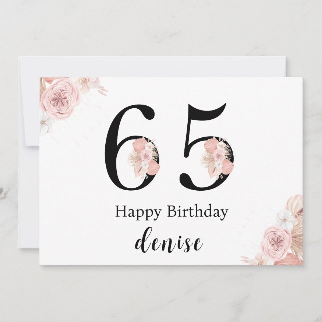 Personlig Lycklig 65e Birthday Kort (Framsida)