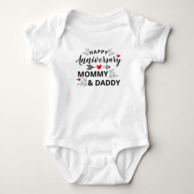 Personlig Lycklig-årsdagen Mamma och pappa T Shirt (Framsida)
