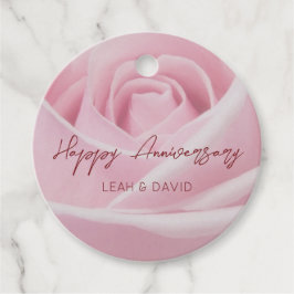 Personlig lycklig-årsdagen rosa ros gåvor etiketter