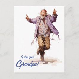 Personlig lycklig farfars dag.  vykort