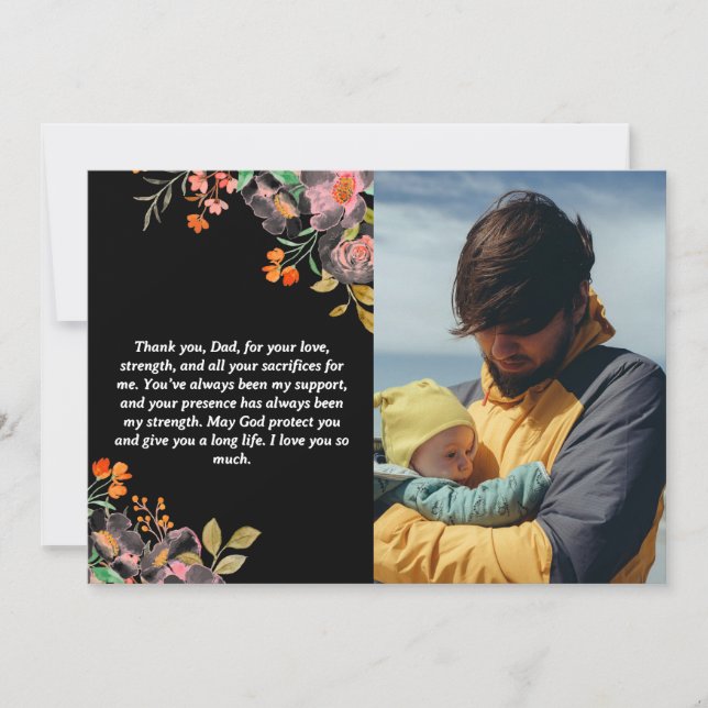 Personlig Lycklig Fars dag-kort med foto Julkort (Framsida)