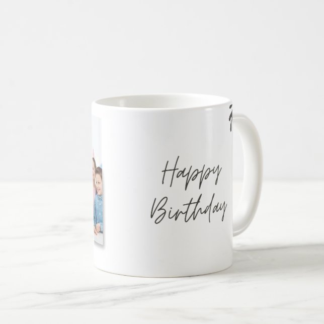 Personlig lycklig födelsedags fotomugg | Anpassad  Kaffemugg (Framsida höger)