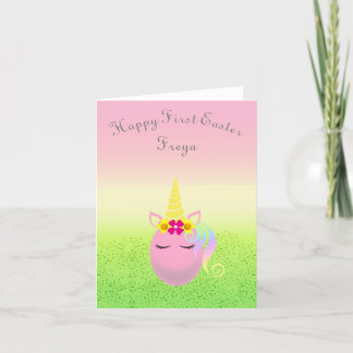 Personlig Lycklig första Flicka-kortet Påsk Helgkort