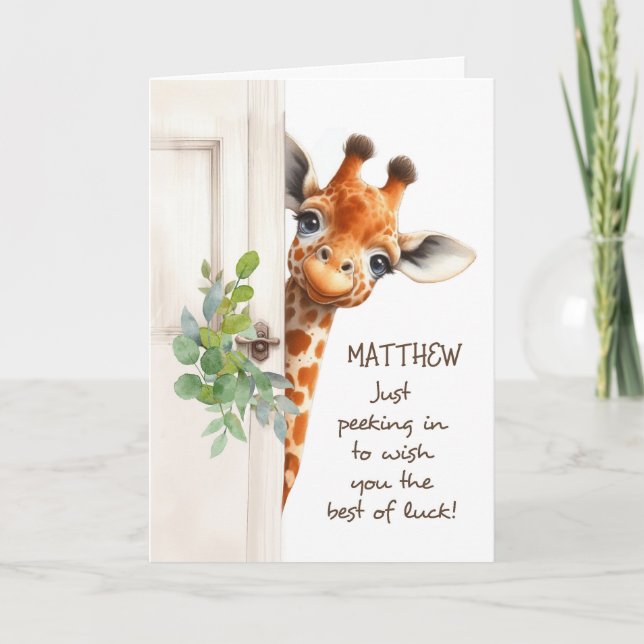 Personlig Lycklig Giraff Kort (Framsida)