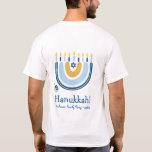 Personlig Lycklig Hanukkah Menorah Rainbow T Shirt<br><div class="desc">Vår Regnbåge Menorah Hanukkah Hälsning T-Shirt har en populär Rainbow-design som flippar över för att bli en helig Hanukkkah/Chanukah-menorah. Med en skarp nyck av judiska stjärnor från David är denna moderna utformning ett vackert, roligt sätt att önska familj och vänner en Lycklig Hanukkah vid din familj Hanukkah party. Text kan...</div>