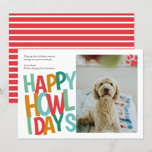 Personlig Lycklig Howlidays Hund jul Julkort