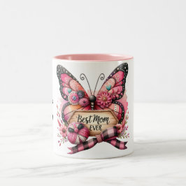 Personlig Lycklig Mors dag Butterfly Två-Tonad Mugg