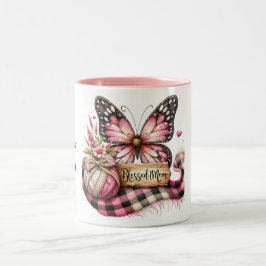 Personlig Lycklig Mors dag Butterfly Två-Tonad Mugg