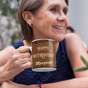 Personlig Lycklig Nurse Pension Gifts Brown Kaffemugg