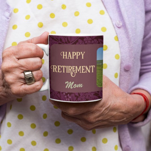 Personlig Lycklig Pension-gåvor till Mamma Red Kaffemugg (Personalized Happy Retirement Gifts for Mom Red Coffee Mug)