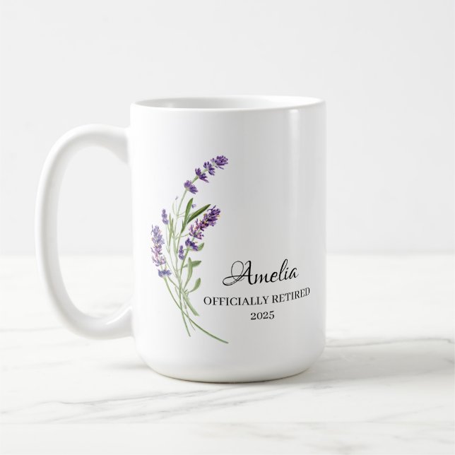 Personlig lycklig pensioneringspresent  kaffemugg (Vänster)