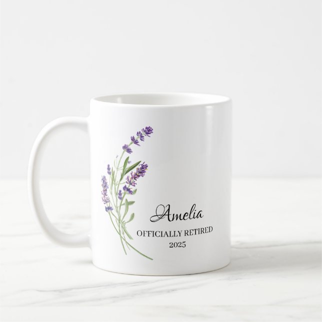 Personlig lycklig pensionsgåva kaffemugg (Vänster)