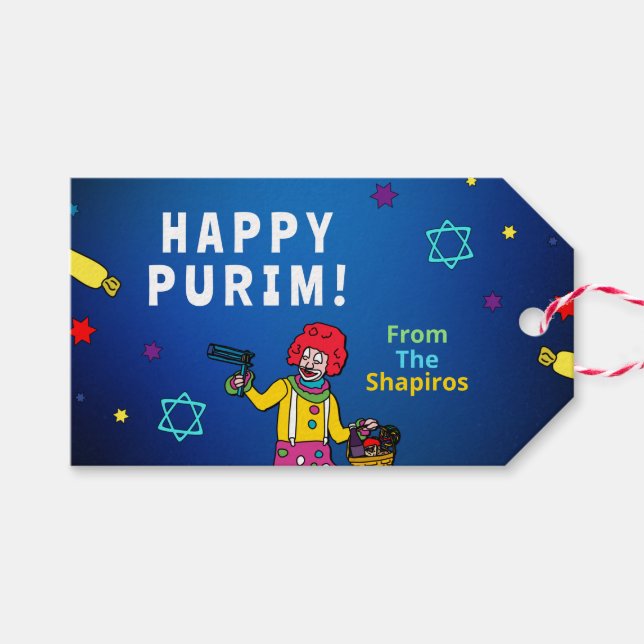Personlig Lycklig Purim! Presentetikett (Framsidan (Horizontal))