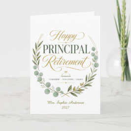 Personlig lycklig rektor pensioneringspresent kort