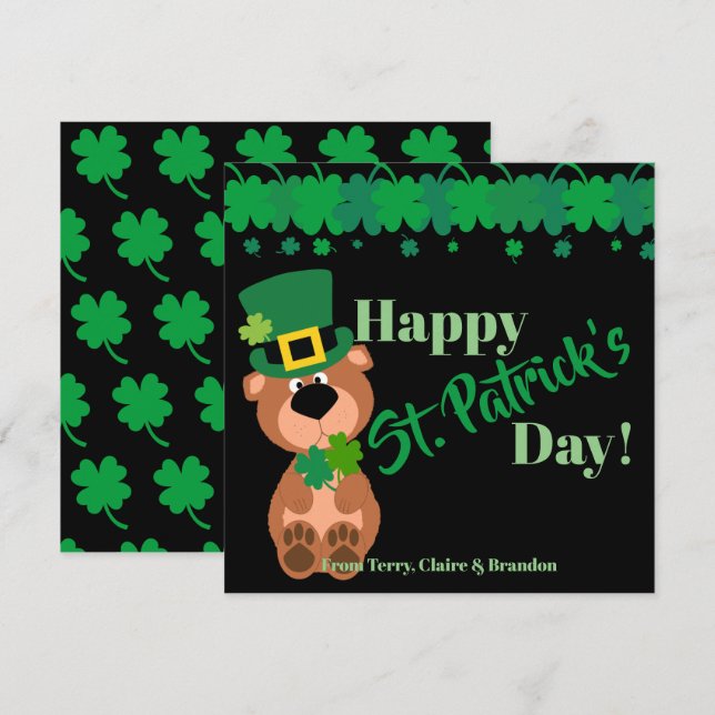 Personlig Lycklig St patricks day Editable Kort (Fram/baksida)