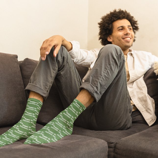 Personlig Lycklig St. Patricks Day Grönt Namn Strumpor (Skapare uppladdad)