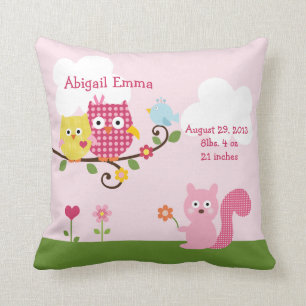 Personlig Lycklig Träd Uggla Pillow Keepsak Kudde