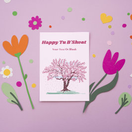 Personlig Lycklig Tu B'shvat Rosa Träd Gift Helgkort