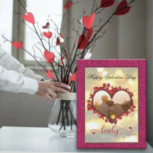 Personlig Lycklig Valentines Day Photo Julkort
