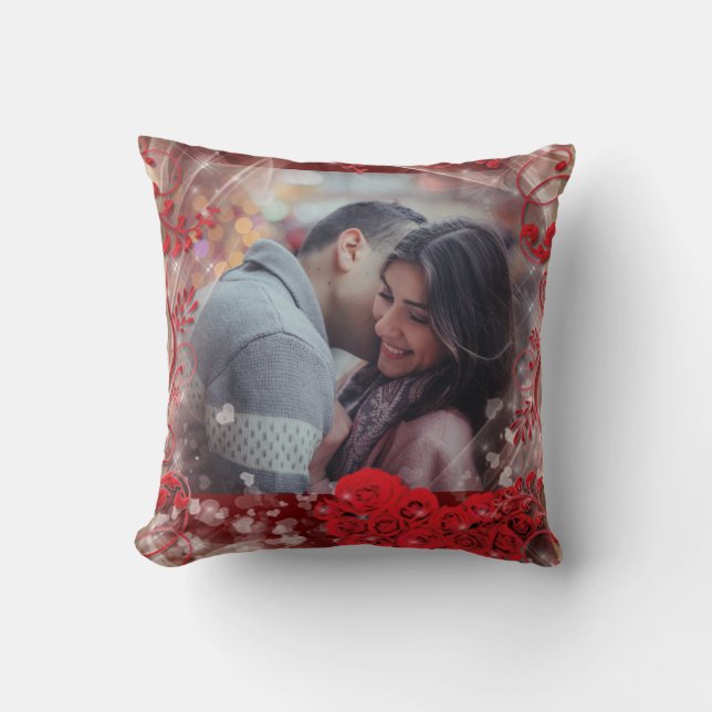 Personlig Lycklig Valentines Day Photo Kudde (Framsida)