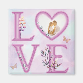 Personlig Lycklig Valentines Day Photo Magnet