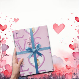 Personlig Lycklig Valentines Day Photo Presentpapper