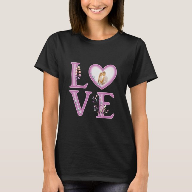 Personlig Lycklig Valentines Day Photo T Shirt (Framsida)