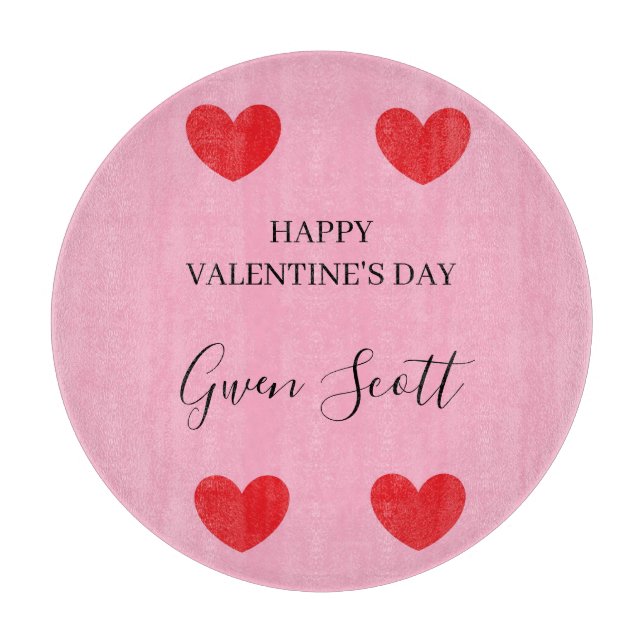Personlig Lycklig Valentines rosa i hjärtat (Framsidan)