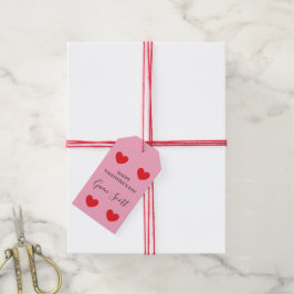 Personlig Lycklig Valentines rosa i hjärtat Presentetikett