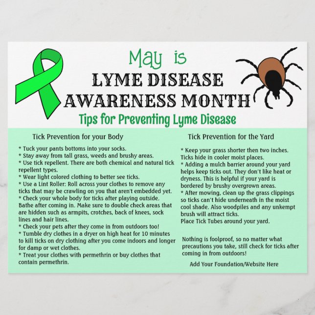 Personlig Lyme Disease Prevention Education Reklamblad (Framsidan)