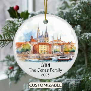 Personlig Lyon Ornament, Frankrike Julgransprydnad Keramik