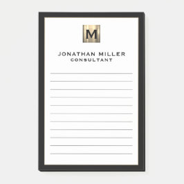 Personlig Lyx Monogram fodrad Post-it Block