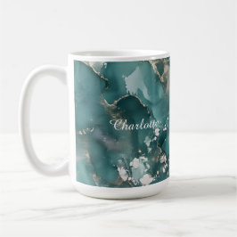 Personlig lyxig marmormönster specialbeställd namn kaffemugg