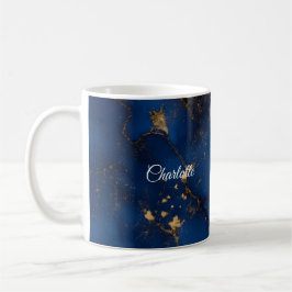 Personlig lyxig marmormönstrad skål med eget namn kaffemugg