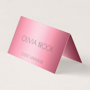 Personlig lyxpulver rosa metallfolie visitkort