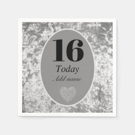 Personlig lyxsammetsfödelservetter 16:e pappersservett