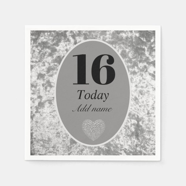 Personlig lyxsammetsfödelservetter 16:e pappersservett (Framsidan)