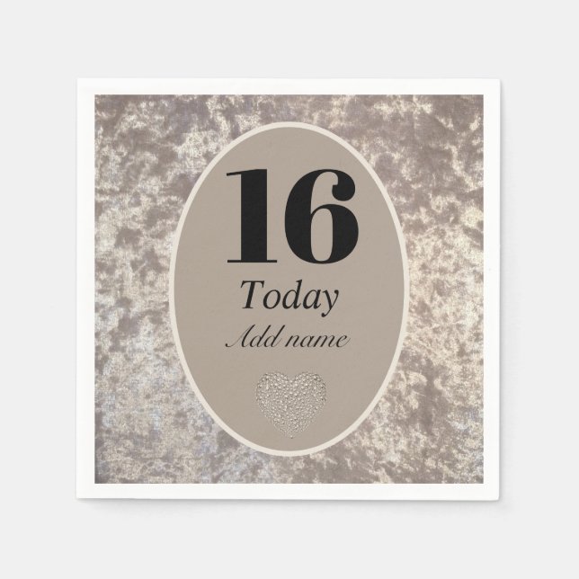 Personlig lyxsammetsfödelservetter 16:e pappersservett (Framsidan)